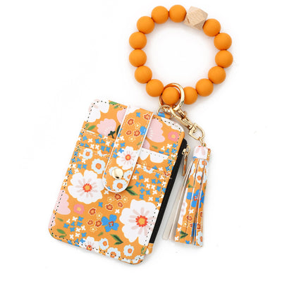 Women's Floral Print Leather Card Bag - RAGIMA Emporium