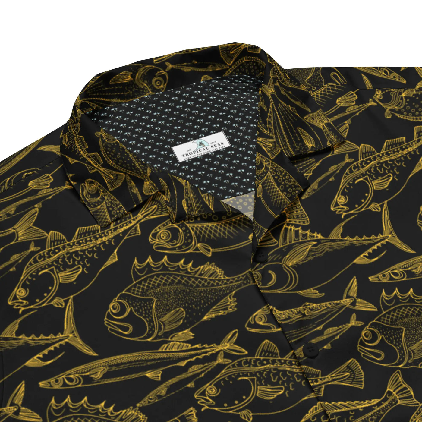 Sea of Gold Riches Hawaiian Button Shirt: Dive into Opulent Ocean Elegance! - RAGIMA Emporium