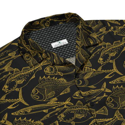 Sea of Gold Riches Hawaiian Button Shirt: Dive into Opulent Ocean Elegance! - RAGIMA Emporium