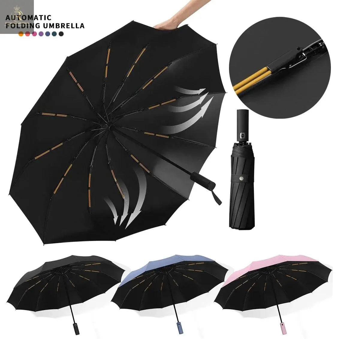 12 Bones Folding umbrella Windproof Sunblock Umbrella Automatic rain - RAGIMA Emporium