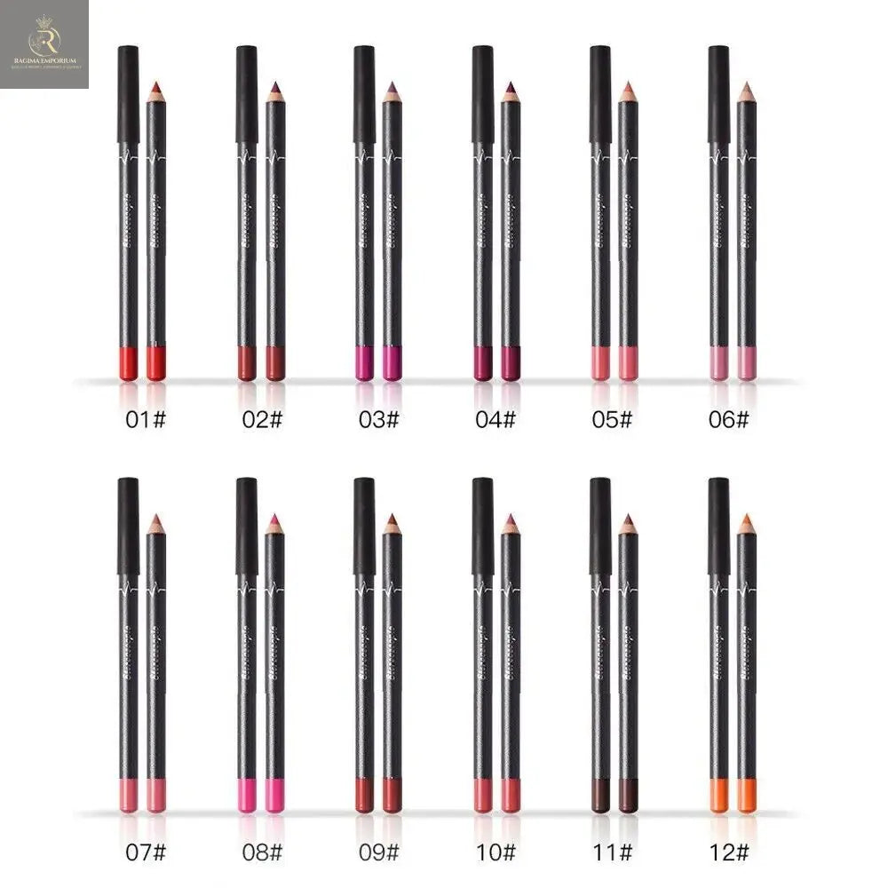 12Pcs Women Waterproof Lipstick Long Lasting Matte Lip Liner Pencil Lip Pen Set - RAGIMA Emporium