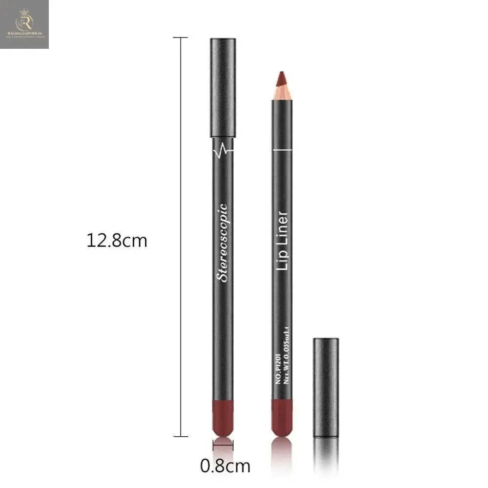 12Pcs Women Waterproof Lipstick Long Lasting Matte Lip Liner Pencil Lip Pen Set - RAGIMA Emporium