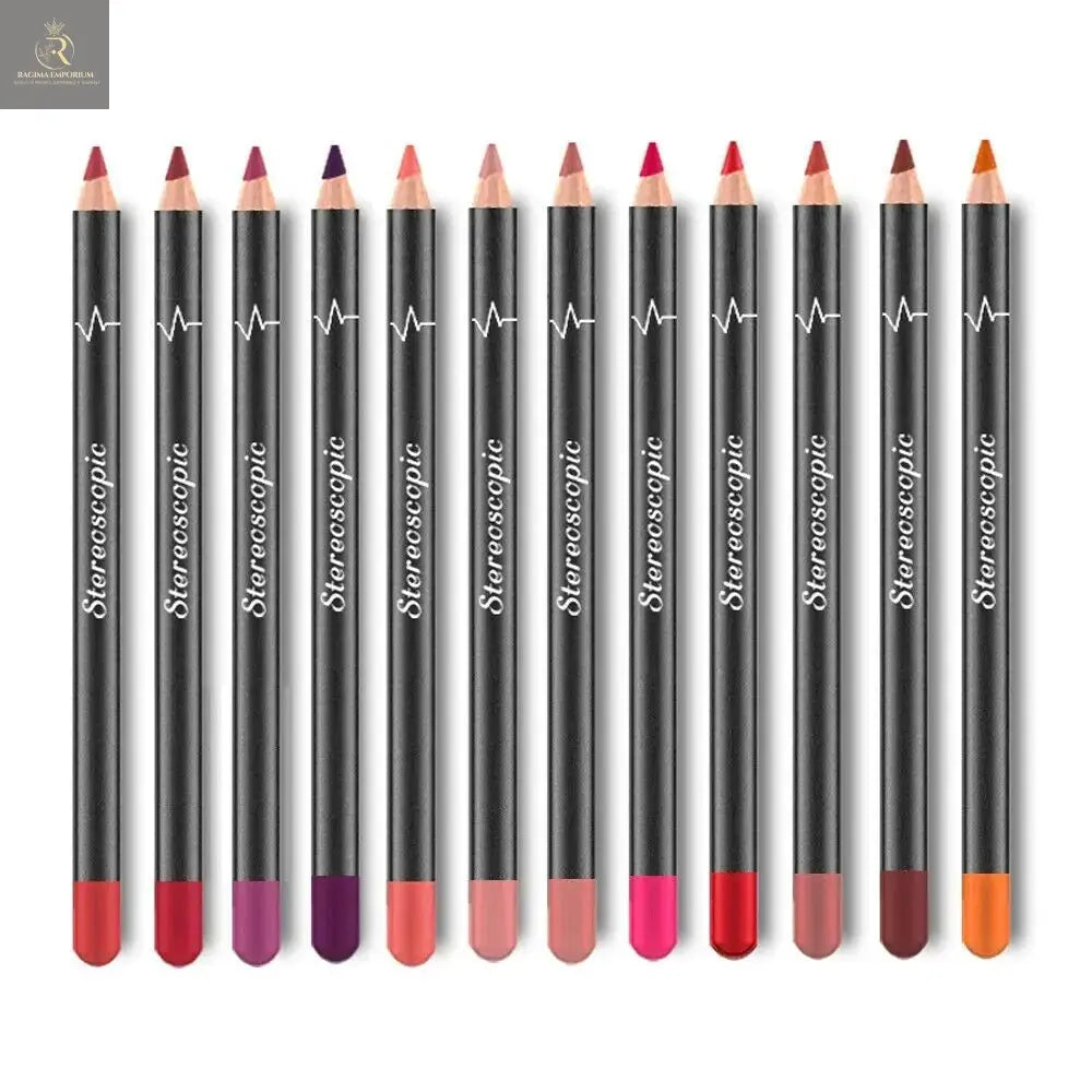 12Pcs Women Waterproof Lipstick Long Lasting Matte Lip Liner Pencil Lip Pen Set - RAGIMA Emporium