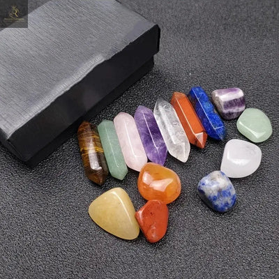 14pcs Pointed Quartz Crystal Chakra Healing Stones And Crystals Set - RAGIMA Emporium