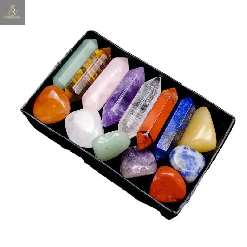 14pcs Pointed Quartz Crystal Chakra Healing Stones And Crystals Set - RAGIMA Emporium