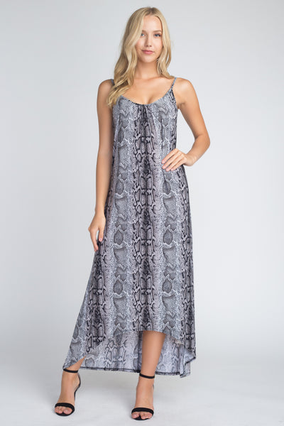 Women's Snakeskin Print Maxi Tank Dress - RAGIMA Emporium