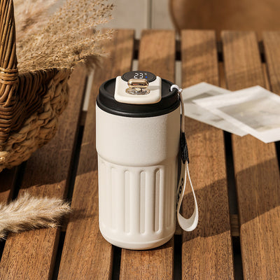 Smart Digital Thermal Bottle Portable Coffee Mug Stainless Steel Water Bottle In-Car Insulated Cup Keep Cold Vacuum Flasks 450ml - RAGIMA Emporium