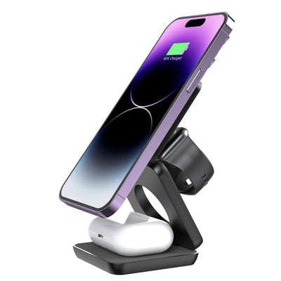 Folding Three-in-one Wireless Charger Portable Magnetic Suction - RAGIMA Emporium