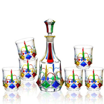 Painted Crystal Glass Liquor Glass Set High-grade Wine Set Colored Glass Cup - RAGIMA Emporium