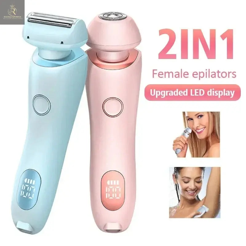 2 In 1 Hair Removal Epilator USB Rechargeable Trimmer Women Body Razor Face Leg Armpit Bikini Hand Pubic Shaver Hair Remover - RAGIMA Emporium