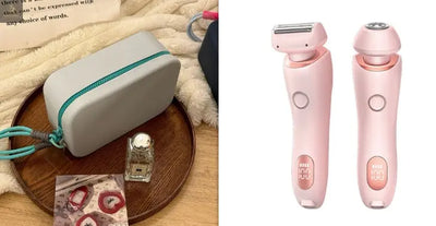 2 In 1 Hair Removal Epilator USB Rechargeable Trimmer Women Body Razor Face Leg Armpit Bikini Hand Pubic Shaver Hair Remover - RAGIMA Emporium