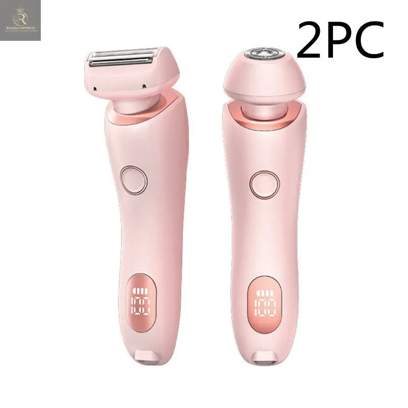 2 In 1 Hair Removal Epilator USB Rechargeable Trimmer Women Body Razor Face Leg Armpit Bikini Hand Pubic Shaver Hair Remover - RAGIMA Emporium