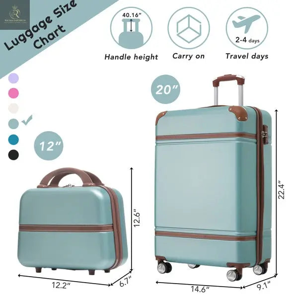 20-inch Hard-shell Suitcase With Cosmetic Bag - RAGIMA Emporium