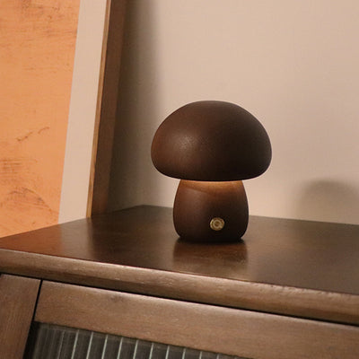 INS Wooden Cute Mushroom LED Night Light With Touch Switch  Bedside Table Lamp For Bedroom Childrens Room Sleeping Night Lamps Home Decor - RAGIMA Emporium