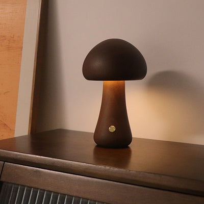 INS Wooden Cute Mushroom LED Night Light With Touch Switch  Bedside Table Lamp For Bedroom Childrens Room Sleeping Night Lamps Home Decor - RAGIMA Emporium