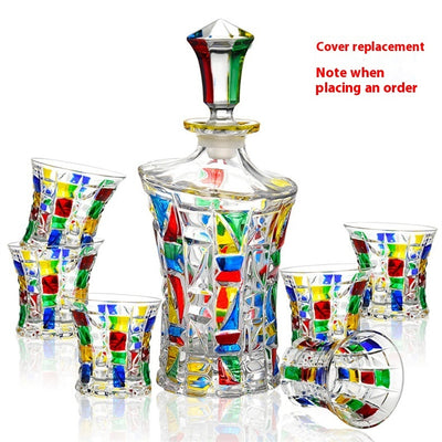 Painted Crystal Glass Liquor Glass Set High-grade Wine Set Colored Glass Cup - RAGIMA Emporium