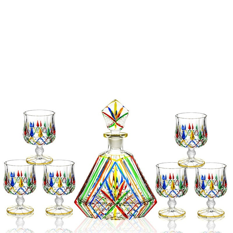 Painted Crystal Glass Liquor Glass Set High-grade Wine Set Colored Glass Cup - RAGIMA Emporium