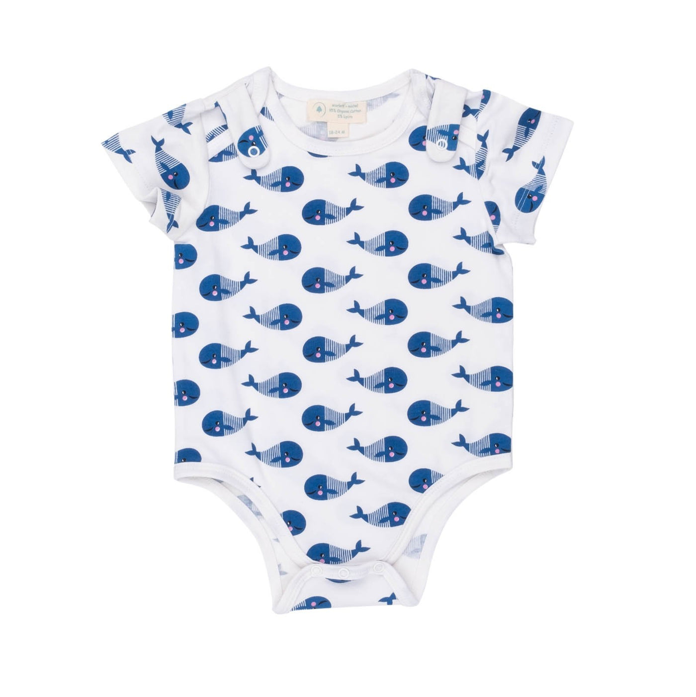 Smart Short Sleeve Bodysuit + Bib - Blue Whale - RAGIMA Emporium