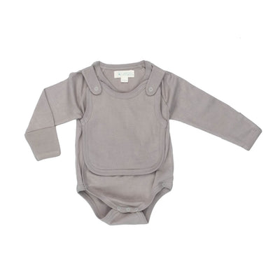 Smart Long Sleeve Kimono Bodysuit + Bib - Gray - RAGIMA Emporium