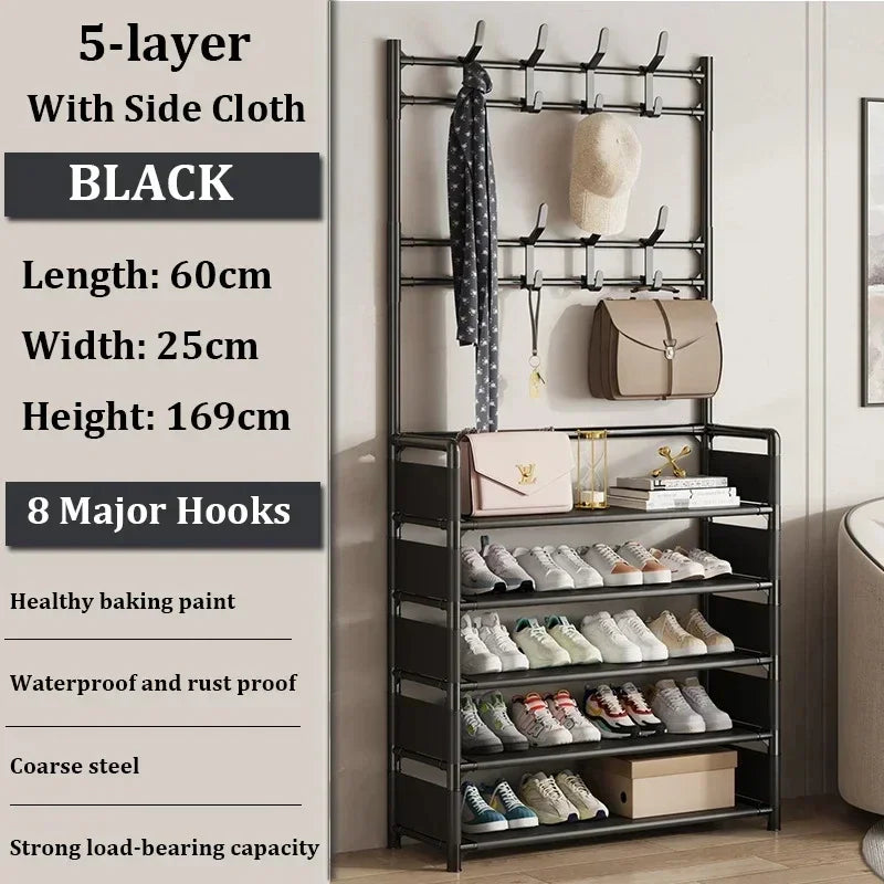 Clothes Hat Hangers Shoe Rack Multi-ayer Shoe Rack Simple Floor Shoes and Hat Racks Load-bearing Living Room Organizer Shelf - RAGIMA Emporium