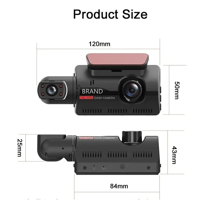 1080P Dual Lens Car DVR Dash Cam Video Recorder G-Sensor Front And Inside Camera - RAGIMA Emporium