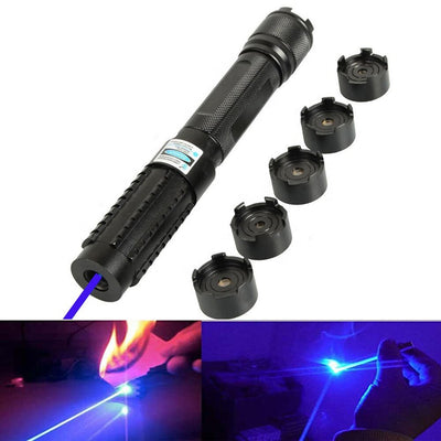 High Power Powerful Blue Laser Torch Flashlight Burning Match Burn Light Cigars Candle 450nm Focusable Blue Laser Pointers - RAGIMA Emporium