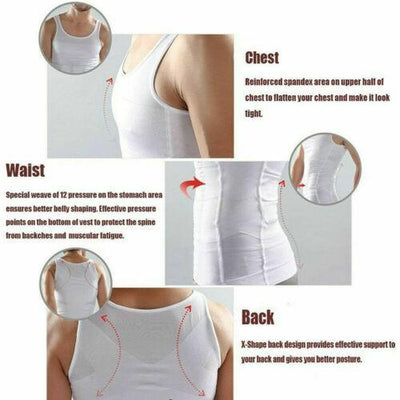 Men's Slimming Vest Body Shaper Corrective Posture Belly Compression - RAGIMA Emporium