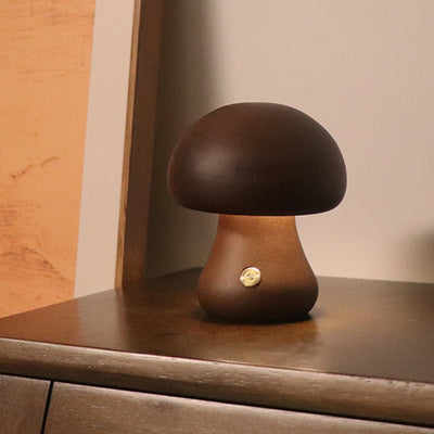 INS Wooden Cute Mushroom LED Night Light With Touch Switch  Bedside Table Lamp For Bedroom Childrens Room Sleeping Night Lamps Home Decor - RAGIMA Emporium