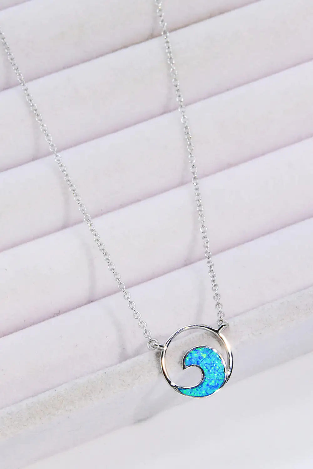 Opal Wave Pendant Necklace - RAGIMA Emporium