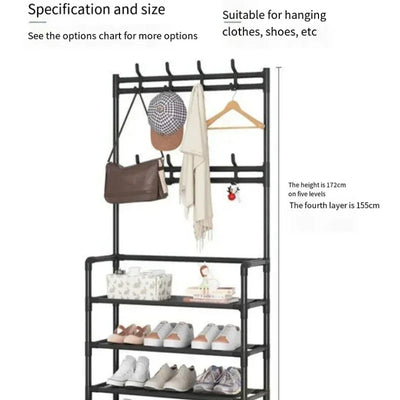 Clothes Hat Hangers Shoe Rack Multi-ayer Shoe Rack Simple Floor Shoes and Hat Racks Load-bearing Living Room Organizer Shelf - RAGIMA Emporium