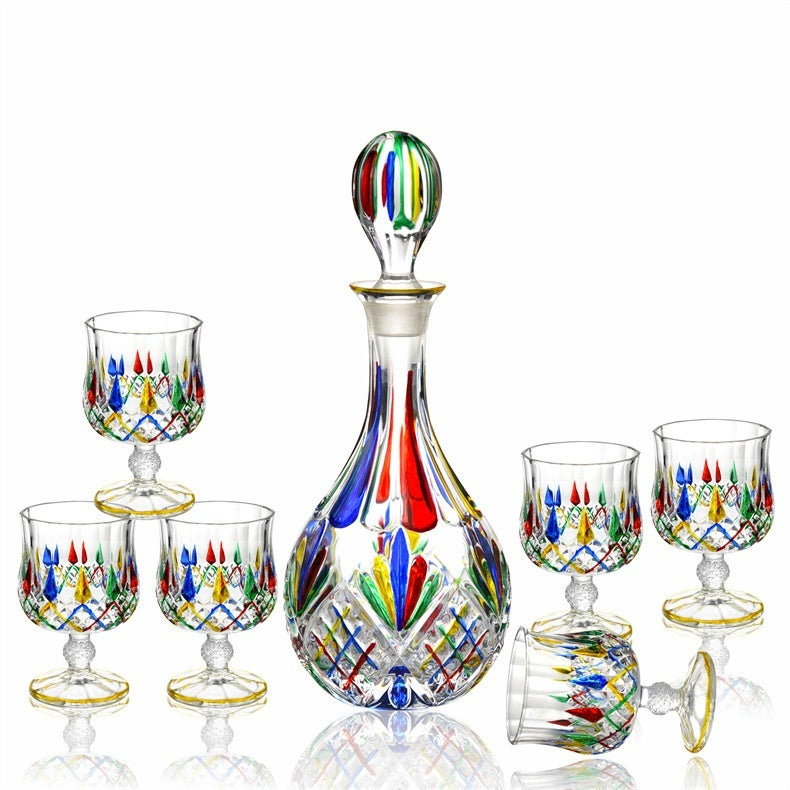 Painted Crystal Glass Liquor Glass Set High-grade Wine Set Colored Glass Cup - RAGIMA Emporium