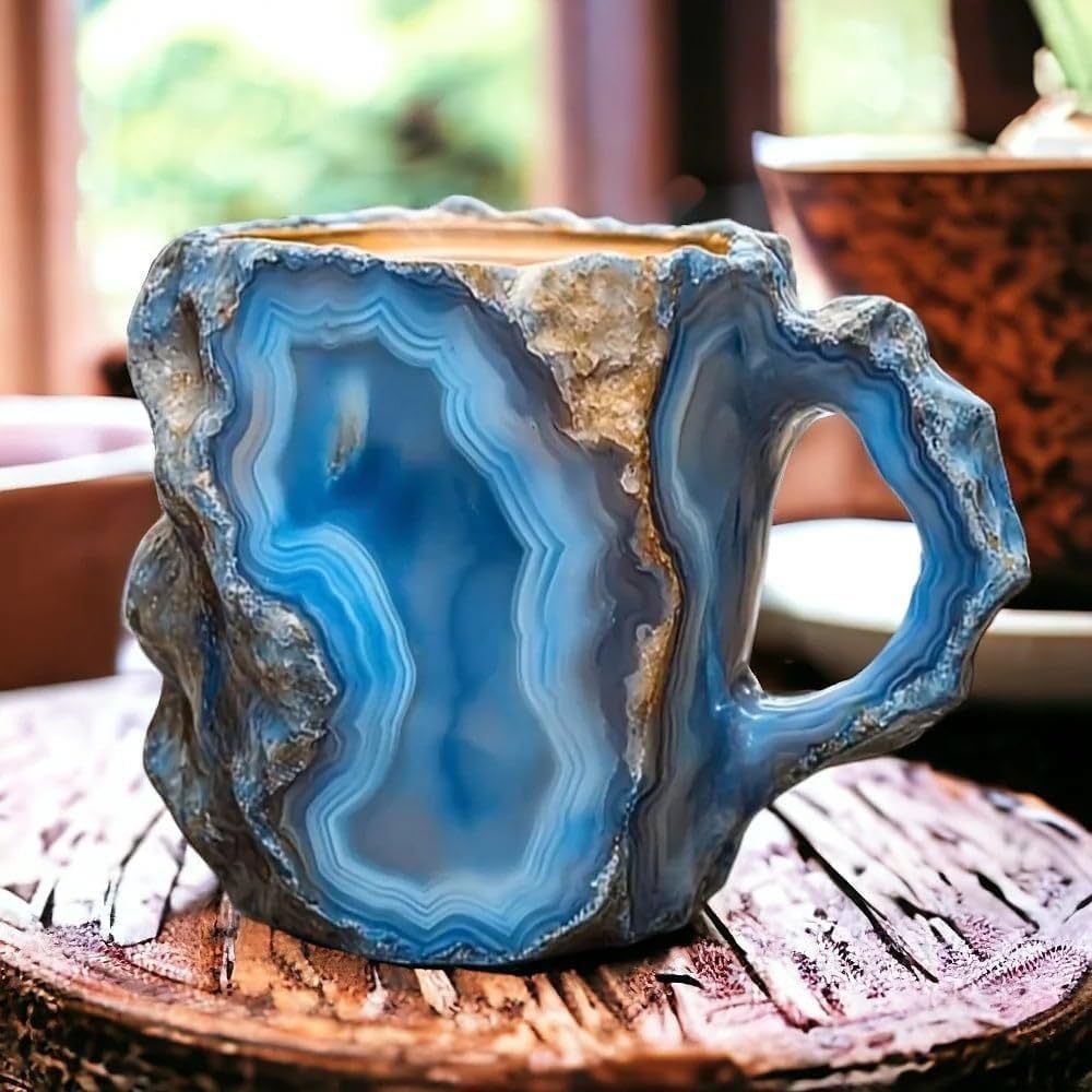 400ml Resin Mineral Crystal Coffee Mugs With Handles Elegant Fake Mineral Crystal Cup For Workplace Home Decor Christmas Gift Kitchen Gadgets - RAGIMA Emporium