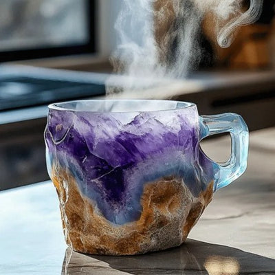 400ml Resin Mineral Crystal Coffee Mugs With Handles Elegant Fake Mineral Crystal Cup For Workplace Home Decor Christmas Gift Kitchen Gadgets - RAGIMA Emporium