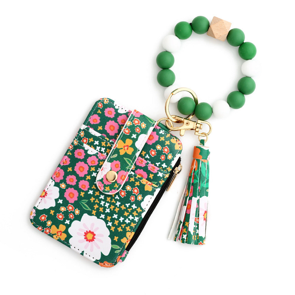 Women's Floral Print Leather Card Bag - RAGIMA Emporium