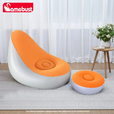 Camebust Inflatable Sofa-Flocking Surface High Quailty PVC Footstool Rapid Inflation Lazy Lounge - RAGIMA Emporium