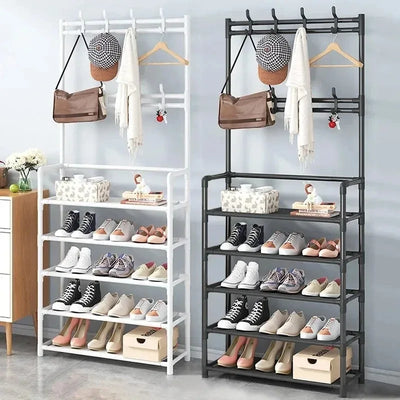 Clothes Hat Hangers Shoe Rack Multi-ayer Shoe Rack Simple Floor Shoes and Hat Racks Load-bearing Living Room Organizer Shelf - RAGIMA Emporium