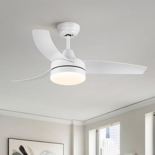 42 Inch Indoor White Ceiling Fan With LED Light - RAGIMA Emporium