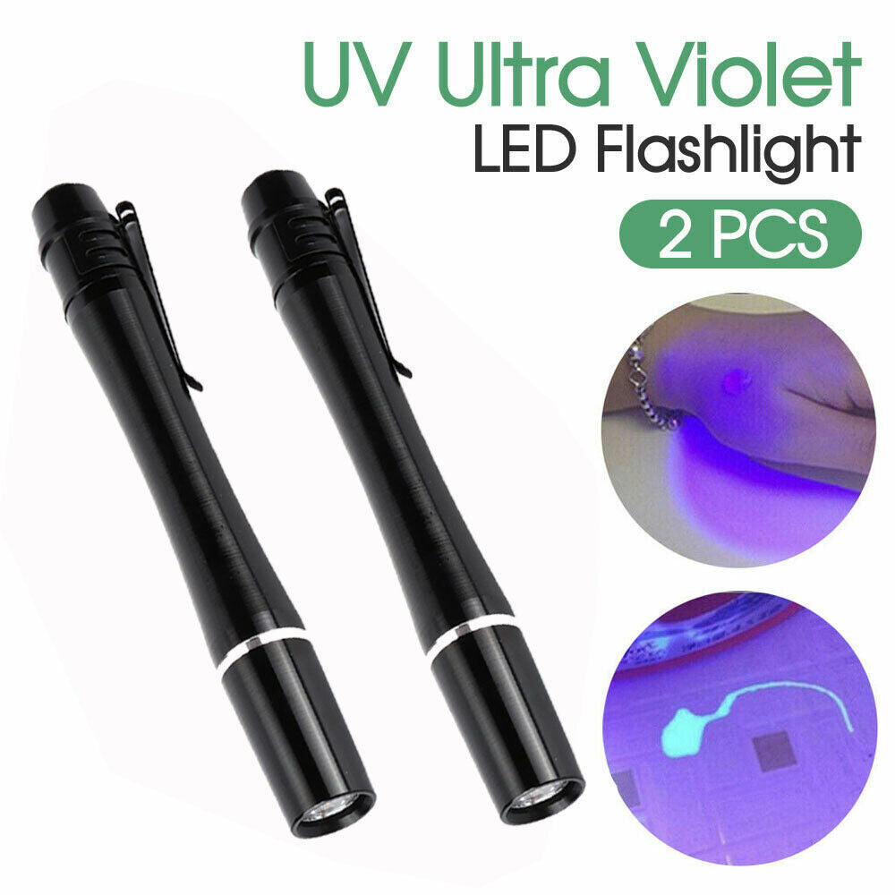 2x UV Ultra Violet LED Flashlight Blacklight Light 395nM Inspection Lamp Torch - RAGIMA Emporium