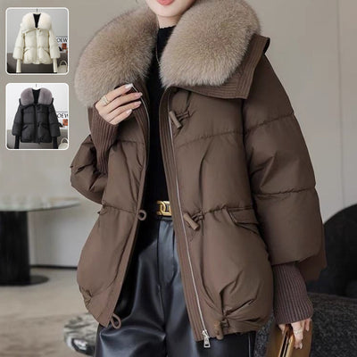 Down Cotton-padded Jacket Women's Short Fur Collar Thickened Coat Winter Clothing - RAGIMA Emporium