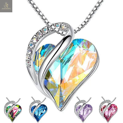 925 Sliver Heart Shaped Geometric Necklace Jewelry Women's Clavicle Chain Valentine's Mothers Day Gift - RAGIMA Emporium