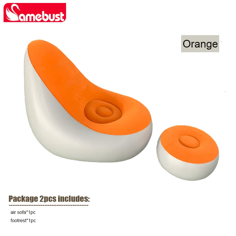 Camebust Inflatable Sofa-Flocking Surface High Quailty PVC Footstool Rapid Inflation Lazy Lounge - RAGIMA Emporium