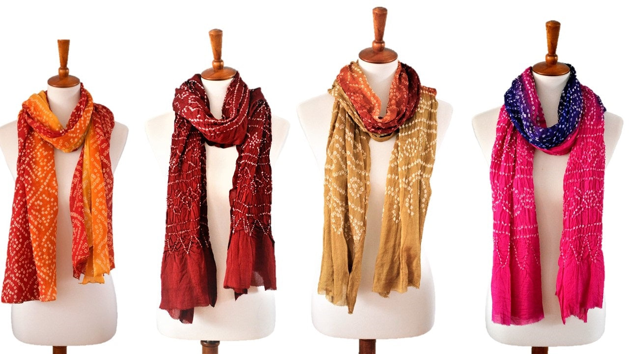 OMSutra Tie-dye designer fashion Silk Scarves - RAGIMA Emporium