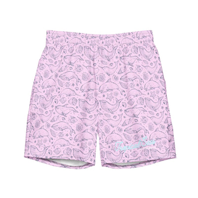 Men's Eco Pink Whale Pod Swim Trunks - RAGIMA Emporium