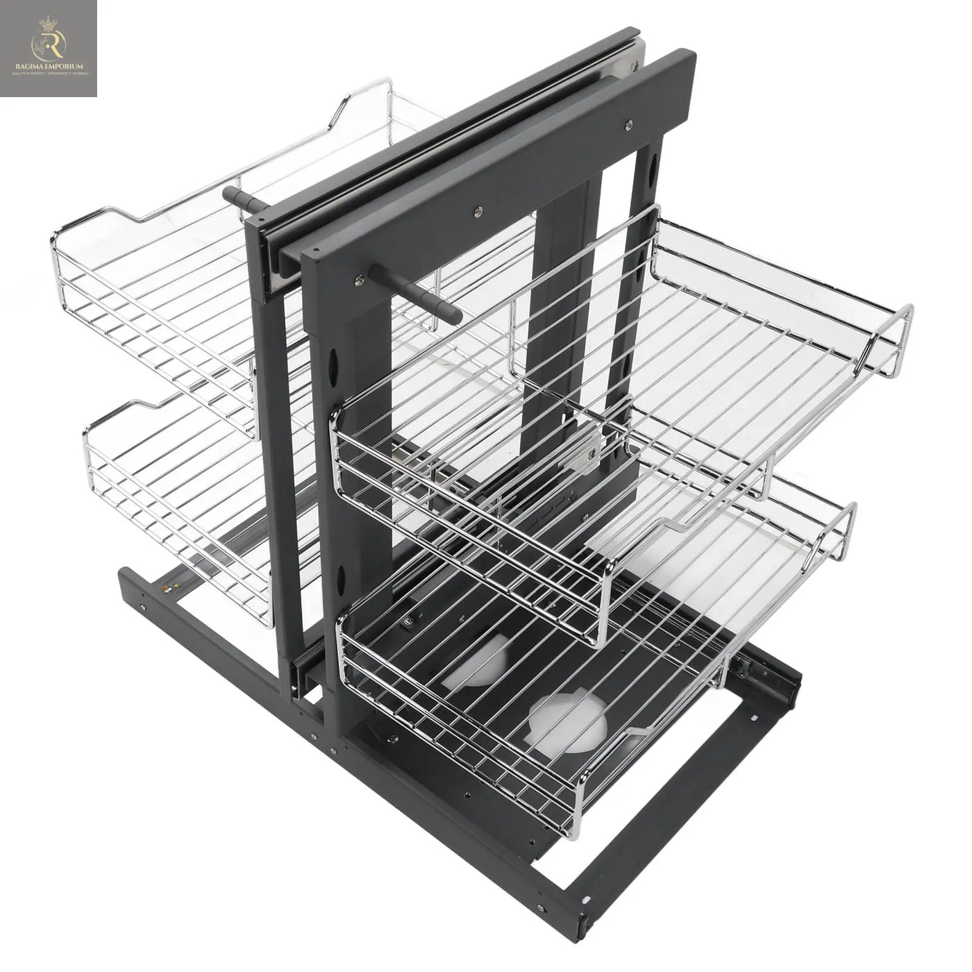 Blind Corner Pull Out Organizer 800mm Slide Out Kitchen Cabinet Organizer for Seasoning Dish - RAGIMA Emporium