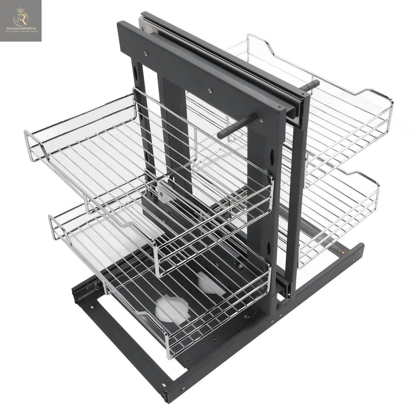 Blind Corner Pull Out Organizer 800mm Slide Out Kitchen Cabinet Organizer for Seasoning Dish - RAGIMA Emporium