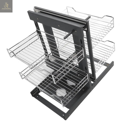 Blind Corner Pull Out Organizer 800mm Slide Out Kitchen Cabinet Organizer for Seasoning Dish - RAGIMA Emporium