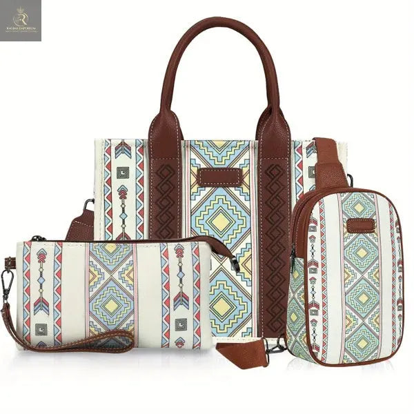 Bohemian Women's Tote Bag 3-Piece Set - Lightweight And Versatile Tote Bag With Adjustable Shoulder Straps, - No Delivery On Weekends - Prohibited Sales Platforms - Temu, Walmart - RAGIMA Emporium