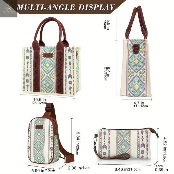 Bohemian Women's Tote Bag 3-Piece Set - Lightweight And Versatile Tote Bag With Adjustable Shoulder Straps, - No Delivery On Weekends - Prohibited Sales Platforms - Temu, Walmart - RAGIMA Emporium