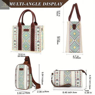 Bohemian Women's Tote Bag 3-Piece Set - Lightweight And Versatile Tote Bag With Adjustable Shoulder Straps, - No Delivery On Weekends - Prohibited Sales Platforms - Temu, Walmart - RAGIMA Emporium