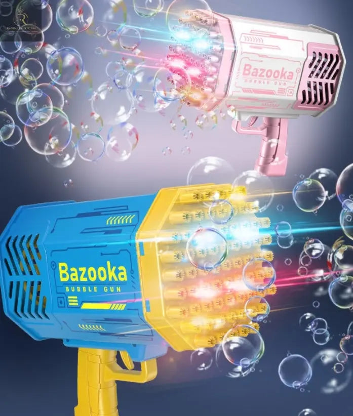 Bubble Gun Rocket 69 Holes Soap Bubbles Machine Gun Shape Automatic Blower With Light Toys For Kids Pomperos - RAGIMA Emporium